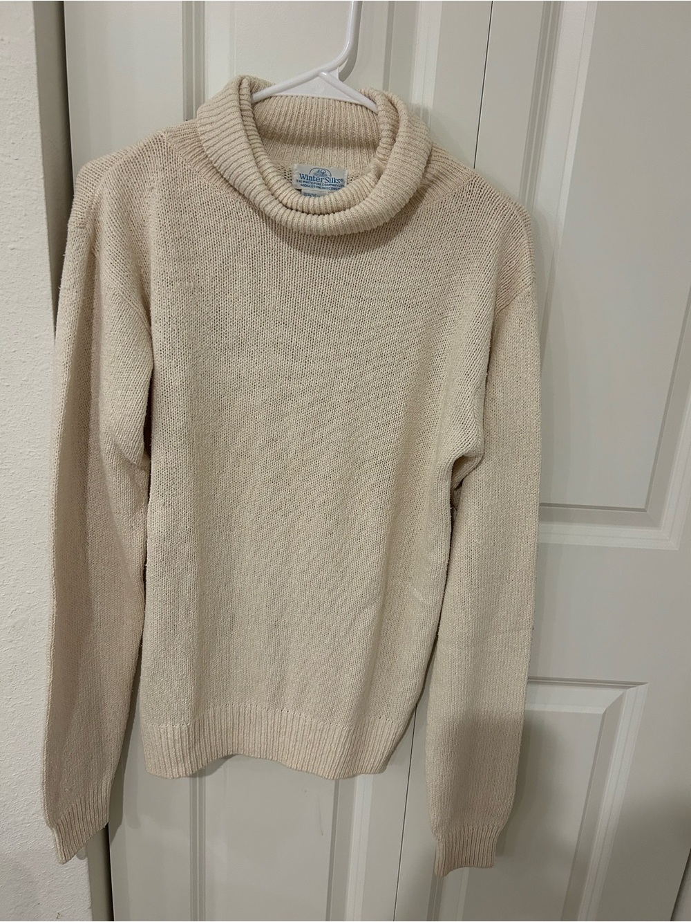Vintage WinterSilks 100% Silk Cream Cowl Neck Sweater